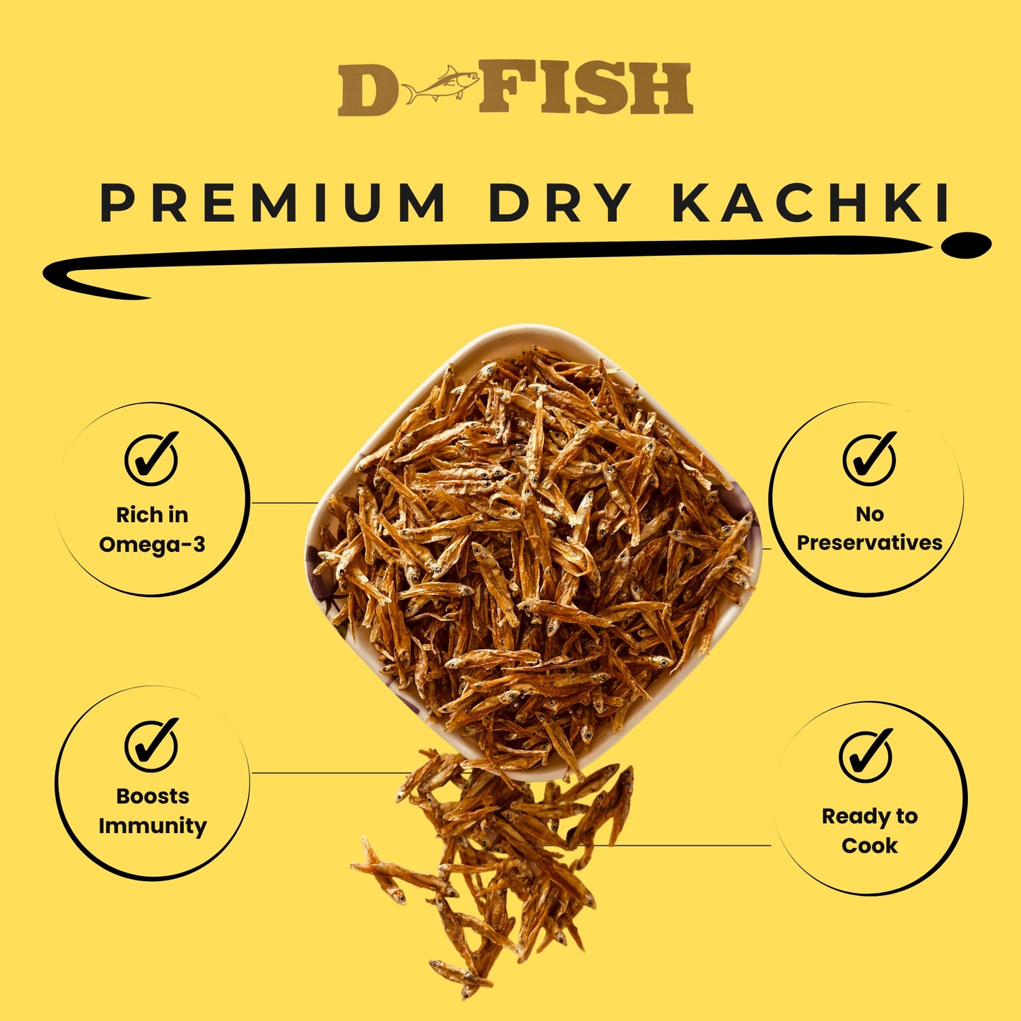 D Fish – Dry Prawns (Suka Javla) & Kachki (Tiny River Fish) Combo